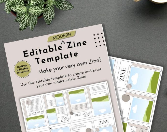 Editable Modern Zine Template With Canva 8 page Zine Zine making for