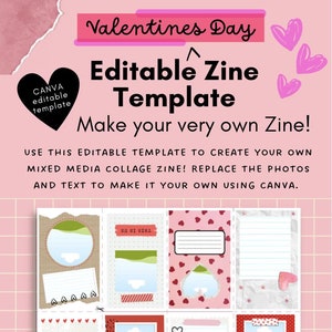 Valentine&#39;s Day Zine Template: Kid-Friendly DIY Craft (Canva Editable)