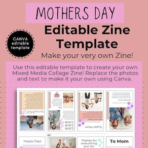 Druckbare Muttertagskarte, Muttertags-Zine, Für Mama von der Kinderkarte, Geschenk für Mama, Zine für Anfänger, DIY-Broschüre, Zine-Vorlage, Mutter