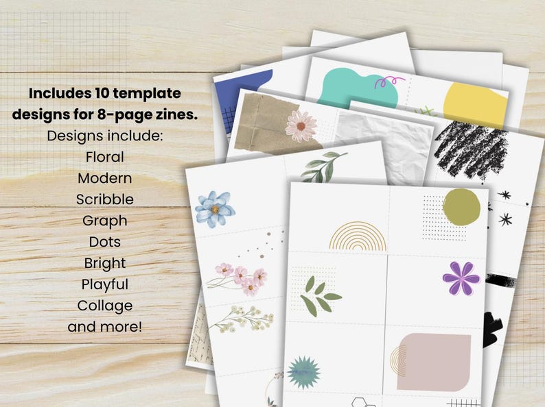 A4 Zine Template Bundle 8 page Mini Zine Layouts digital Download PDF 