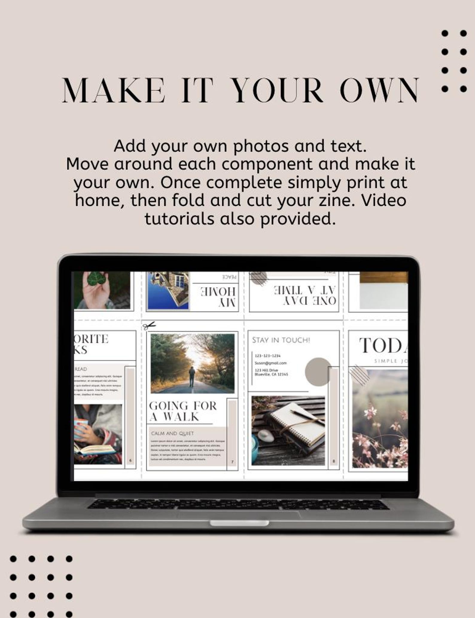 Editable Modern Zine Template With Canva, 8page Zine, Zinemaking for Editable Modern Zine Template With Canva, 8page Zine, Zinemaking for