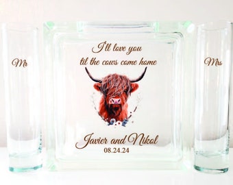 I'll love you til the cows come home | highland cow | Farmhouse Wedding Unity Sand Ceremony-TPUWUS1009