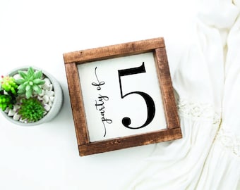 Party of | Family Name | Party of  | Custom Number Sign | Farmhouse Decor