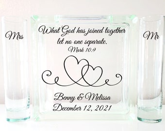 Wedding Unity Sand Ceremony Set-Religious-Unity Ceremony-Sand-Set-Bride and Groom-Wedding-Mark 10:9-Faith-Marriage-Commitment-TPUWUS453