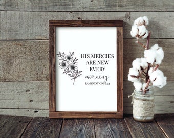 His mercy is new every morning | Rustic Farmhouse | Wood Decor | Housewarming Gift