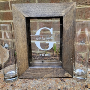 Monogram | Rustic Unity Sand Ceremony Set | Shadow Box | Unity Candle Alternative | Rustic Wedding | Country Wedding  TPUWUS896