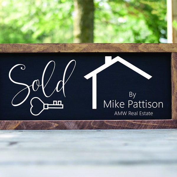 Realtor Sold Sign | Personalized Sold Photo Prop | Realtor Closing Sign | Real Estate Closing Sign Gift |