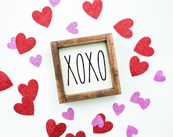 XOXO Sign | Farmhouse Sign | Rae Dunn Inspired | Home Decor | Tiered Tray Sign | Tiered Tray Decor | Valentines Day Decor | Valentines Day