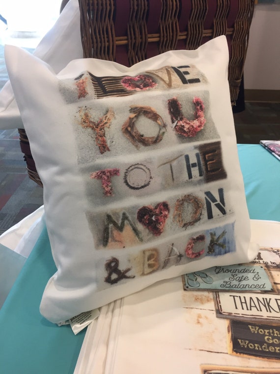 I Love You To The Moon And Back Throw Pillow Cover Decor Etsy