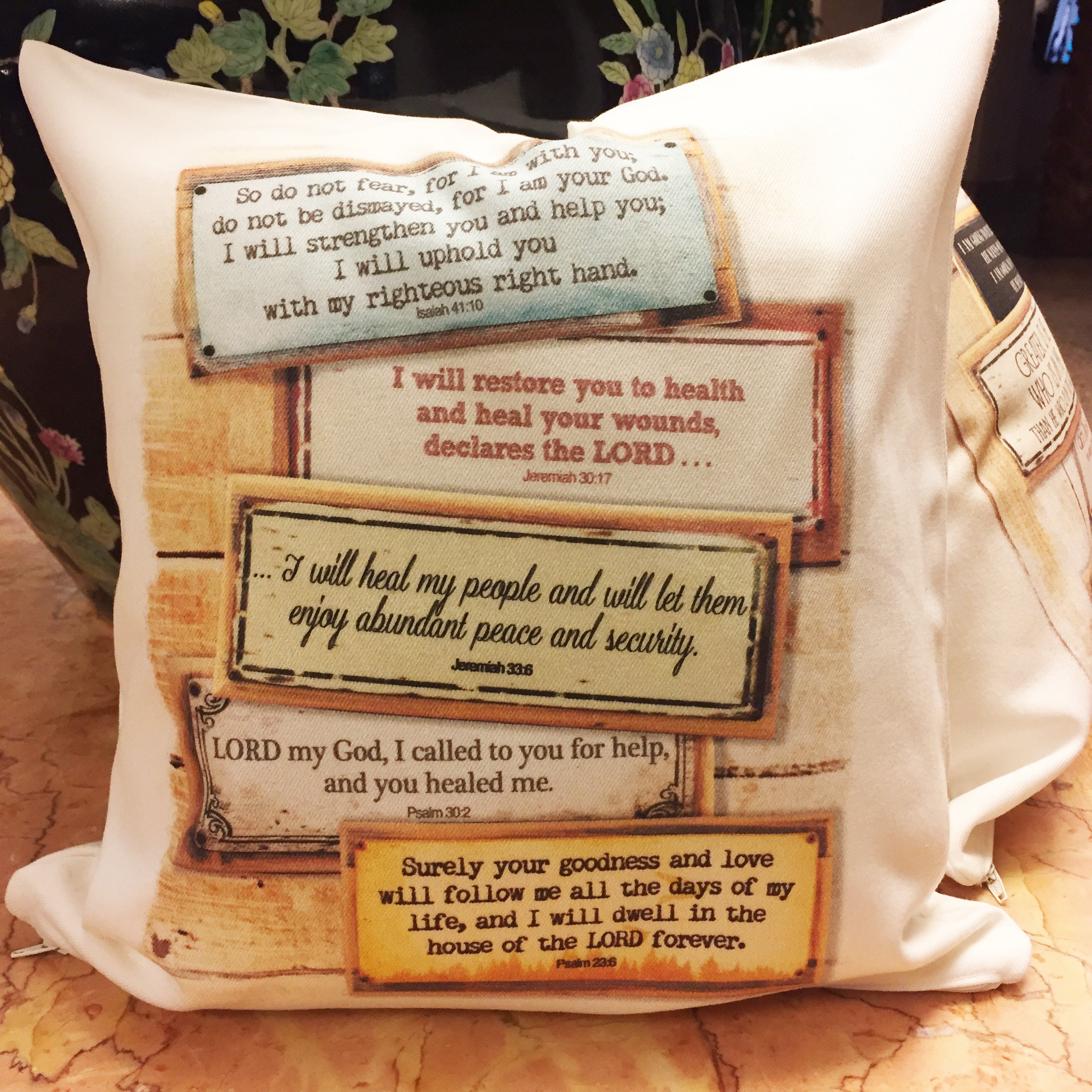 Healing Scripture Prayer Pillow Pillowcases With Sayings Etsy