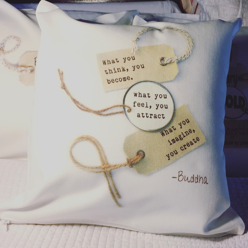What You Think You Become Buddha Quote Pillows With Etsy