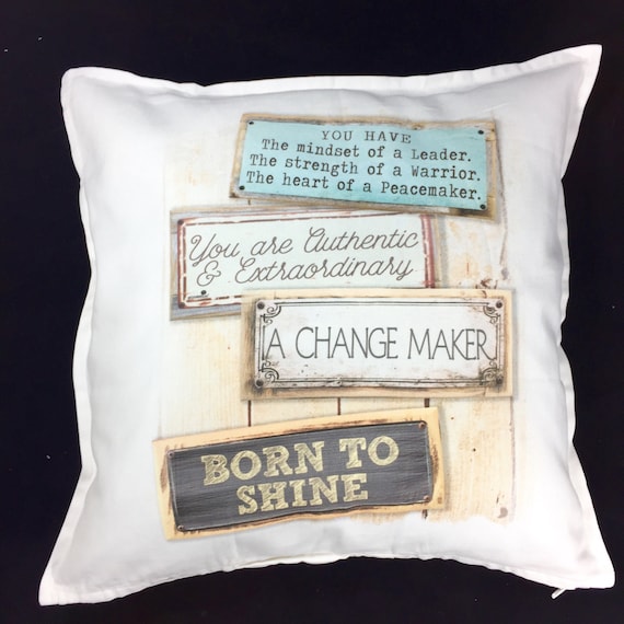 Throw Pillow And Pillowcases With Sayings Motivational Quote Etsy