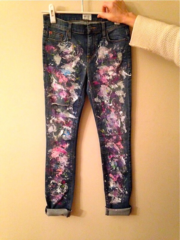 Splatter Paint Jeans Etsy
