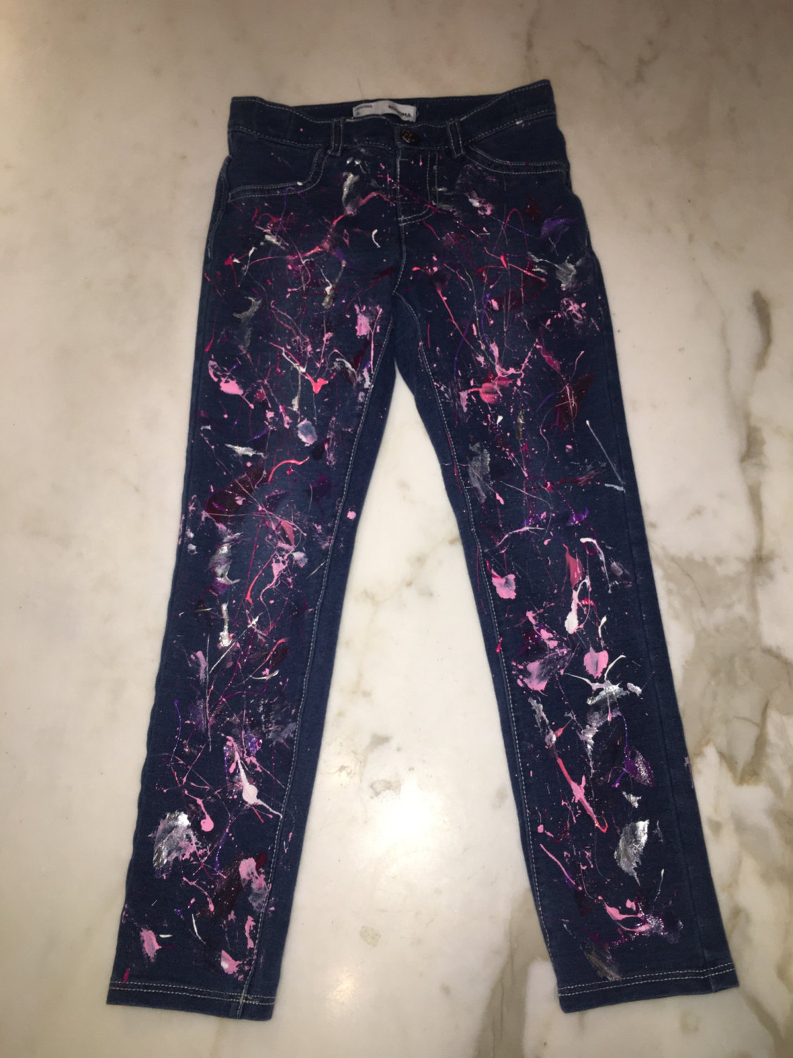 Childrens' Splatter Paint Jeans Etsy