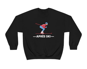 Apres Ski Black Unisex Heavy Blend Crewneck Sweatshirt