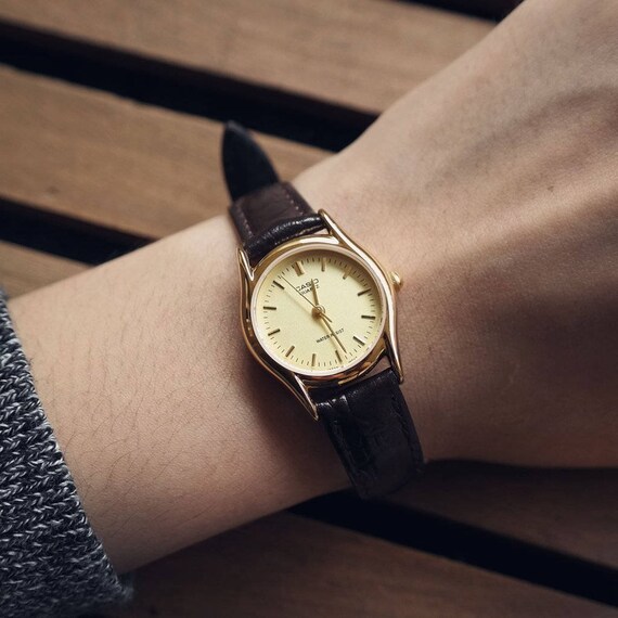 casio classic leather watch