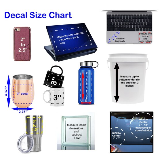 Yeti Cup Decal Size Chart