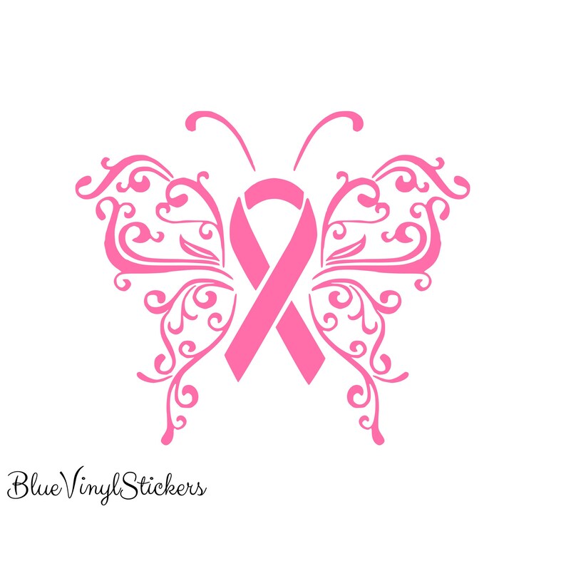 Breast Cancer Decal Cancer Decal Cancer Butterfly Support | Etsy