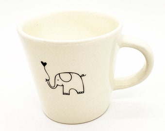 Ceramic Coffee Cup - Little  Elephant Love