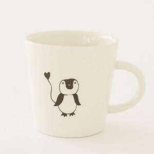 Ceramic Coffee Cup - Little Penguin with heart balloon