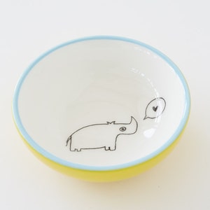 Ceramic Small Bowl Love Rhino image 1