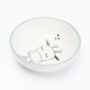 Ceramic Small Bowl Cute Giraffe face image 1