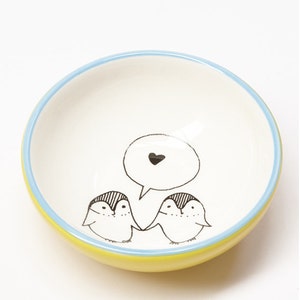 Ceramic Small Bowl Love Penguins image 1