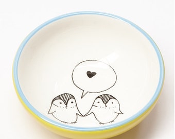 Ceramic Small Bowl - Love Penguins