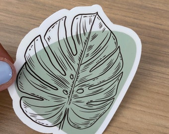 Artsy Monstera Plant Sticker  - Laptop, Waterbottle Sticker - Plant Sticker - Plant Decal - Monstera Blob Sticker - Artsy Modern Plant Decal