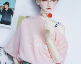 Cool Off-shoulder T shirt for bjd 1/4 MSD 1/3 SD13 SD17 Uncle doll clothes CMB191