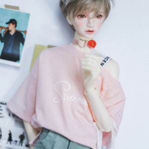 Cool Off-shoulder T shirt for bjd 1/4 MSD 1/3 SD13 SD17 Uncle doll clothes CMB191