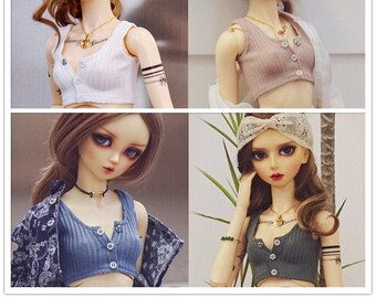 Cool Ribbed Vest for BJD 1/4 ,1/3 SD16 Doll Clothes Customized CWB185