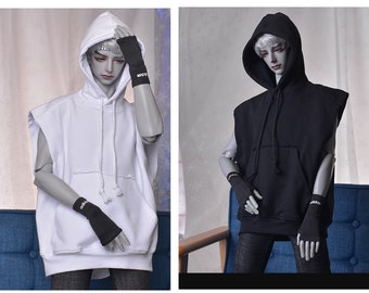 Loose Sleeveless Hoodie Shirt for 1/6, 1/4 ,1/3 SD17 Uncle Customized BJD Doll Clothes CMB306