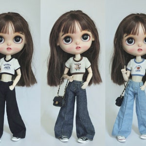 Wide-leg pants for BJD Blyth OB24 1/6 1/4 1/3 SD16 Doll Clothes Customized CWB215 image 5