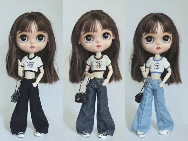 Wide-leg pants for BJD Blyth OB24 1/6 1/4 1/3 SD16 Doll Clothes Customized CWB215 image 5