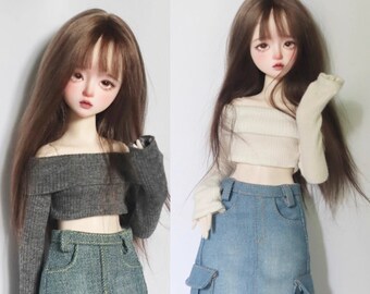 BJD Off-Shoulder Sweater 1/6 OB 1/4 1/3 Customized Doll Clothes CWB353