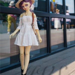 Sweetie White Dress for BJD 1/6 1/4 ,1/3 Doll Clothes Customized CWB237