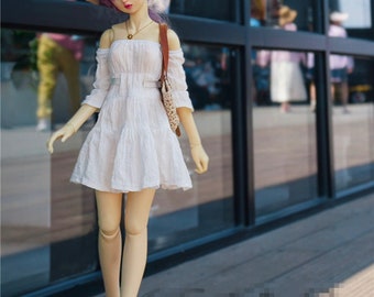 Sweetie White Dress for BJD 1/6 1/4 ,1/3 Doll Clothes Customized CWB237