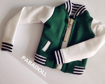 New Green Baseball Jacket for bjd 1/6 1/4 msd 1/3 sd13 sd17 uncle doll clothes CMB75B