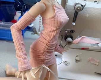 Knitted Tight Fitting Dress For BJD 1/5 1/4 MSD,1/3, SD16 DD Doll Clothes W374