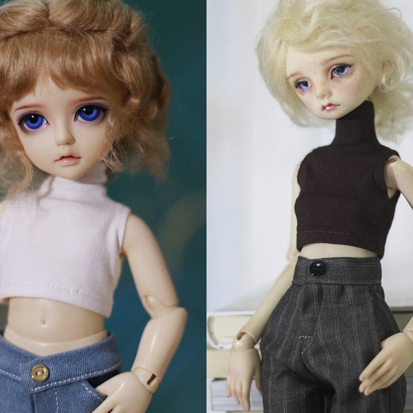 High-necked sleeveless bottom shirt for BJD 1/4 MSD,1/3, SD16 DD Doll Clothes CWB111