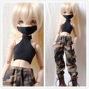 Sexy neck Shirt+Mask for 1/6 Yosd 1/4 msd,1/3 SD17 Uncle Customized Doll Clothes CWB158