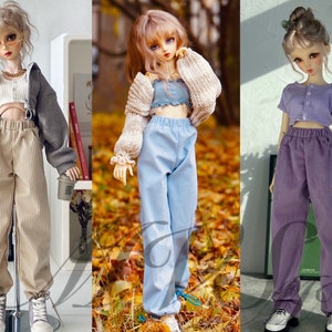 Corduroy Casual Loose Pants for BJD 1/4 ,1/3 SD17 Uncle  Doll Clothes Customized CWB246