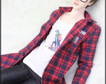 Plaid Shirt For BJD Normal Uncle SD17 Doll Clothes CMB362