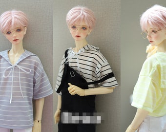 Stripe Navy Hoodie Shirt for 1/6 1/4 1/3 SD17 Uncle Doll Clothes Customized CMB228