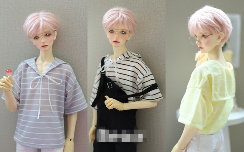 Stripe Navy Hoodie Shirt for 1/6 1/4 1/3 SD17 Uncle Doll Clothes Customized CMB228 zdjęcie 1