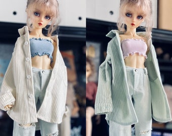 Corduroy Shirt Jacket for BJD 1/6 1/4 ,1/3 Doll Clothes Customized CWB235