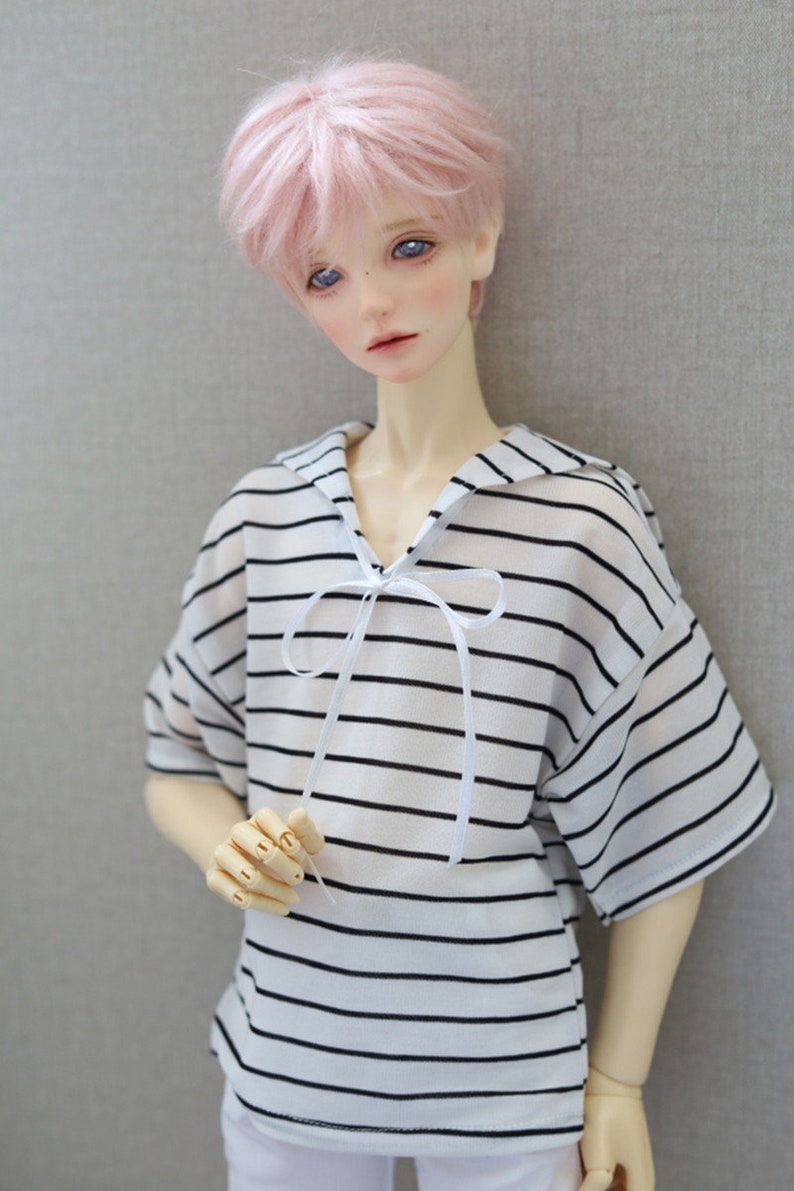 Stripe Navy Hoodie Shirt for 1/6 1/4 1/3 SD17 Uncle Doll Clothes Customized CMB228 zdjęcie 3