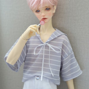 Stripe Navy Hoodie Shirt for 1/6 1/4 1/3 SD17 Uncle Doll Clothes Customized CMB228 zdjęcie 6