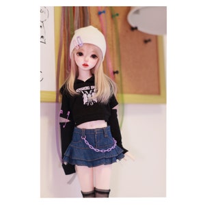 Hot Hoodie Skirt Suit(5pcs) for BJD 1/6  1/4 ,1/3  Doll Clothes Customized CWB244